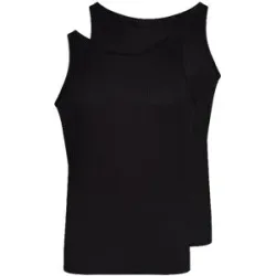 HUBER Trägershirt - Unterhemd  2-er Pkg. schwarz   XL Herren