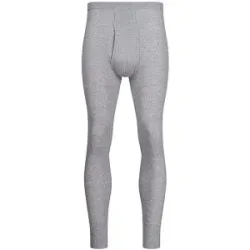 HUBER Lange Unterhose mit Eingriff COMFORT grey melange hellgrau   XXL Herren