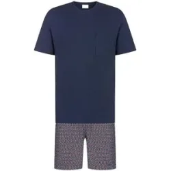 MEY Pyjama yacht blue dunkelblau   M Herren