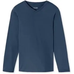 SCHIESSER Pyjama Langarmshirt MIX + RELAX royal blau   56 herren