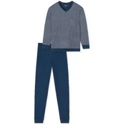 SCHIESSER Pyjama blau dunkelblau   48 herren