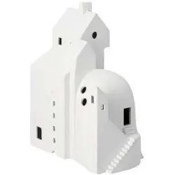 RAEDER LED Lichthaus Treppchenstädtchen 17x21cm Weiss weiss