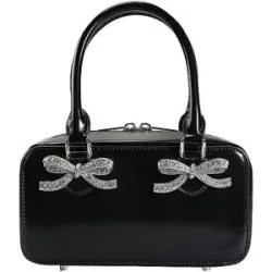 SELF-PORTRAIT Ledertasche - Mini Bag schwarz Damen