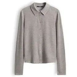 SOMEDAY Poloshirt KIRESI SOFT hellgrau   40 Damen