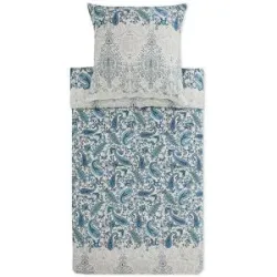 BASSETTI Satin Bettwäsche MONNALISA 2x 70x90cm / 200x200cm Raucblau hellblau