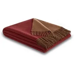 BIEDERLACK Tagesdecke PLAID CASHMERE 130x170cm Pepper Cashew dunkelrot
