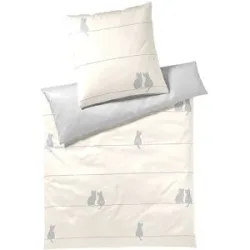 ELEGANTE Satin Bettwäsche  YOU & ME 70x90/140x200cm Natur beige baby