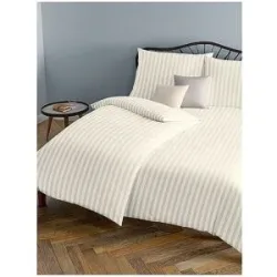 FLEURESSE Damast Bettwäsche Melk 2x 70x90cm / 200x200cm Creme beige