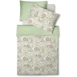 FLEURESSE Satin Bettwäsche MODERN GARDEN 70x90cm / 140x200cm Desert Flower hellgrün