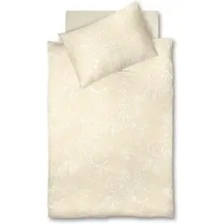 FLEURESSE Satin Bettwäsche  MODERN GARDEN 70x90cm / 140x200cm Pear Sorbet creme baby