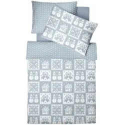 FLEURESSE Flanell Bettwäsche 70x90cm/140x200cm ASPEN Blue hellblau
