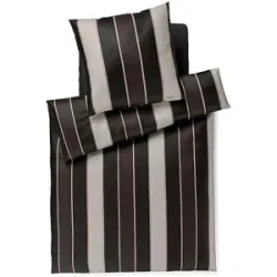 JOOP! Satin Bettwäsche STRIPES 70x90cm/140x200cm Schwarz schwarz baby