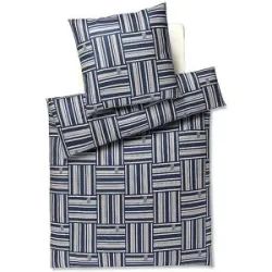JOOP! Satin Bettwäsche Weave 70x90cm/140x220cm Navy dunkelblau baby