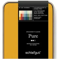 SCHLAFGUT Jersey Spannleintuch PURE 90x200cm Yellow Deep S  gelb baby