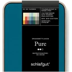 SCHLAFGUT Jersey Spannleintuch PURE 140x200cm Petrol Deep L  petrol baby