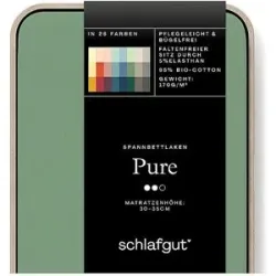 SCHLAFGUT Jersey Spannleintuch PURE 140x200cm Green Mid L grün