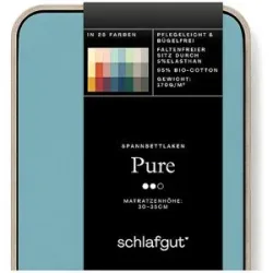 SCHLAFGUT Jersey Spannleintuch PURE 120x200cm Petrol Mid M mint