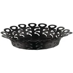 Alessi Korbschale VIMINI 27cm Edelstahl Epoxi. Schwarz schwarz