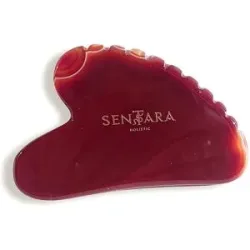 SENTARA Massagestein - Gua Sha Herz mit Zähnen Cornaline Rot rot