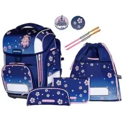 SCHNEIDERS Schultaschen Set Ergolite 9tlg Blue Bloom