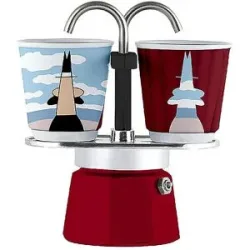 Bialetti Espressokocher Mini Express 2 Tassen Rot Dekor rot baby