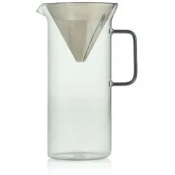 ADHOC Kaffeebereiter IMPACT 1000ml Glas Grey Edelstahl hellgrau baby