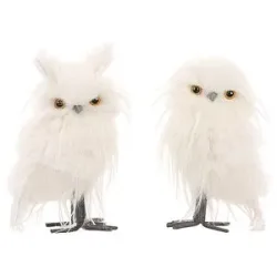 GOODWILL Dekofigur Eule Long Hair 21cm white/cream weiss