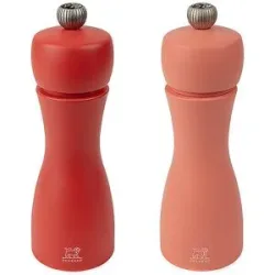 PEUGEOT Pfeffer- und Salzmühle Set TAHITI FEUER 2-tlg. 15cm Buche / Apricot und Rot rot baby