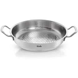 FISSLER Servierpfanne mit Novogrill ORIGINAL PROFI COLLECTION 28cm/2l Edelstahl /Matt silber