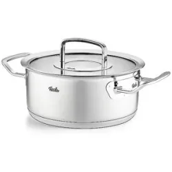 FISSLER Kochtopf mit Glasdeckel ORIGINAL PROFI COLLECTION 20cm/2,6l Edelsathl silber