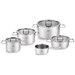 FISSLER Kochtopf Set mit Glasdeckel VISEO PRO 5-tlg. Edelstahl silber