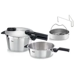 FISSLER Schnellkochtopf Set 2-tlg VITAQUICK 4,5l+2,5l Eedelstahl  silber