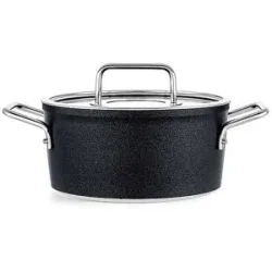 FISSLER Kochtopf mit Gasdeckel ADAM0ANT 20cm/2,7l Anihaft/Schwarz  schwarz