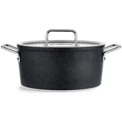 FISSLER Kochtopf mit Gasdeckel ADAM0ANT 24cm/4,9l Anihaft/Schwarz  schwarz