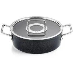 FISSLER Kochtopf mit Glasdeckel ADAMANT 24cm/3,1l Antihaft/Schwarz schwarz