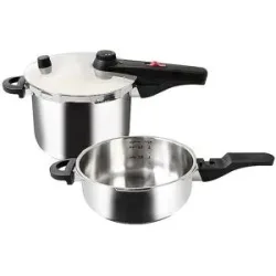 KELOMAT Schnellkochtopf Set Alfa 22cm 6l INDUKTION silber