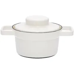 RIESS Emaille Topf mit Deckel Aromapot - Truehomeware 16cm 0,75l weiss