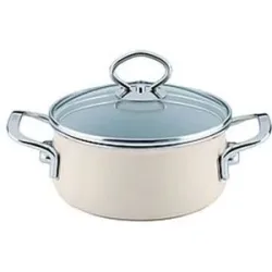 RIESS Kasserolle mit Glasdeckel NOUVELLE 16cm/1l Avorio beige