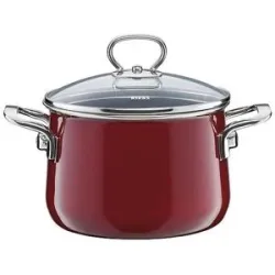 RIESS Fleischtopf mit Glasdeckel NOUVELLE 20cm/4l Rosso dunkelrot