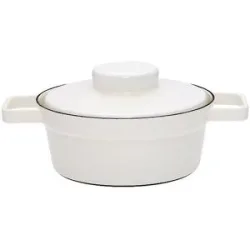 RIESS Emaille Kasserolle mit Deckel Aromapot - Truehomeware 20cm 1,2l weiss