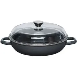 RIESS Schmorpfanne mit Deckel 28cm Dark Grey grau
