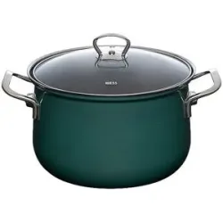 RIESS Fleischtopf mit Glasdeckel TEAL 24cm/6l Blaugruen petrol