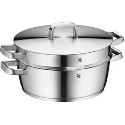 WMF Iconic Bräter mit Dampfgareinsatz 28cm Cromargan silber