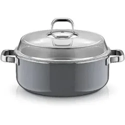 WMF Schmortopf mit Glasdeckel FUSINTEC MINERAL PRO 6ml/28cm Platinum  grau baby