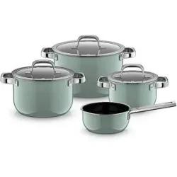 WMF Topf Set 4-teilig Fusiontec Mineral Pro Eucalyptus Hazel hellgrün baby
