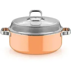 WMF Schmortopf mit Glasdeckel FUSINTEC MINERAL PRO 6ml/28cm Papaya Orange  orange