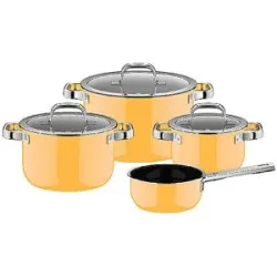 WMF, WMF Kochtopf Set 4tlg. FUSIONTEC MINERLA PRO Mango Yellow gelb