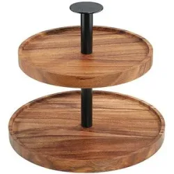 ZASSENHAUS Etagere 2-fach 22cm Akazie Dunkelbraun  braun