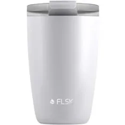 FLSK Isolierbecher - Thermosbecher CUP Coffee to go-Becher 0,35l Edelstahl White weiss baby
