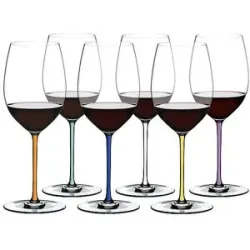 RIEDEL Rotweinglas 6er Set Cabernet/Merlot FATTO A MANO bunt